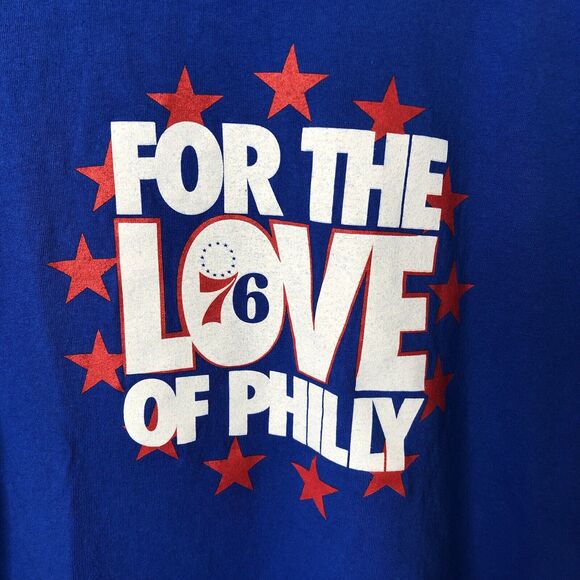 Gildan Men's For the Love of Philly 76er's Blue Short Sleeve T-Shirt Size XL - Picture 2 of 7